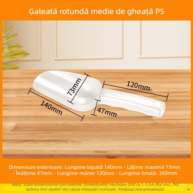 Lingură plastică PS pentru gheață, orez, făină, fructe uscate, boabe de cafea și frunze de ceai