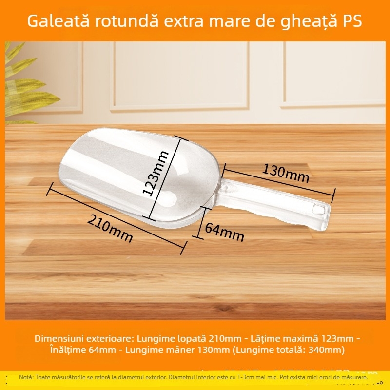 Lingură plastică PS pentru gheață, orez, făină, fructe uscate, boabe de cafea și frunze de ceai