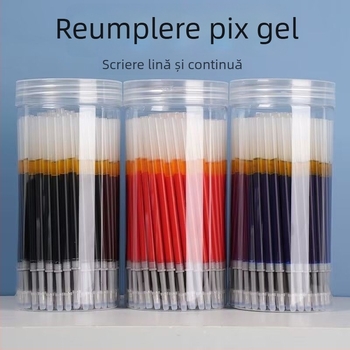 Refil gel negru 0,5 mm pentru stilou, vârf de bilă, capacitate mare