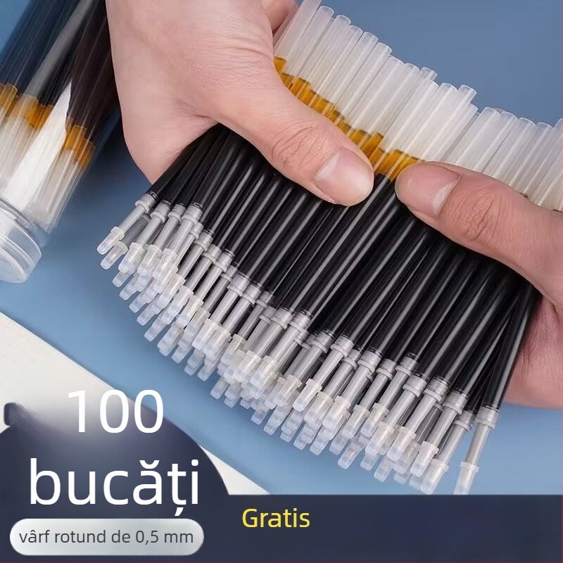 Refil gel negru 0,5 mm pentru stilou, vârf de bilă, capacitate mare