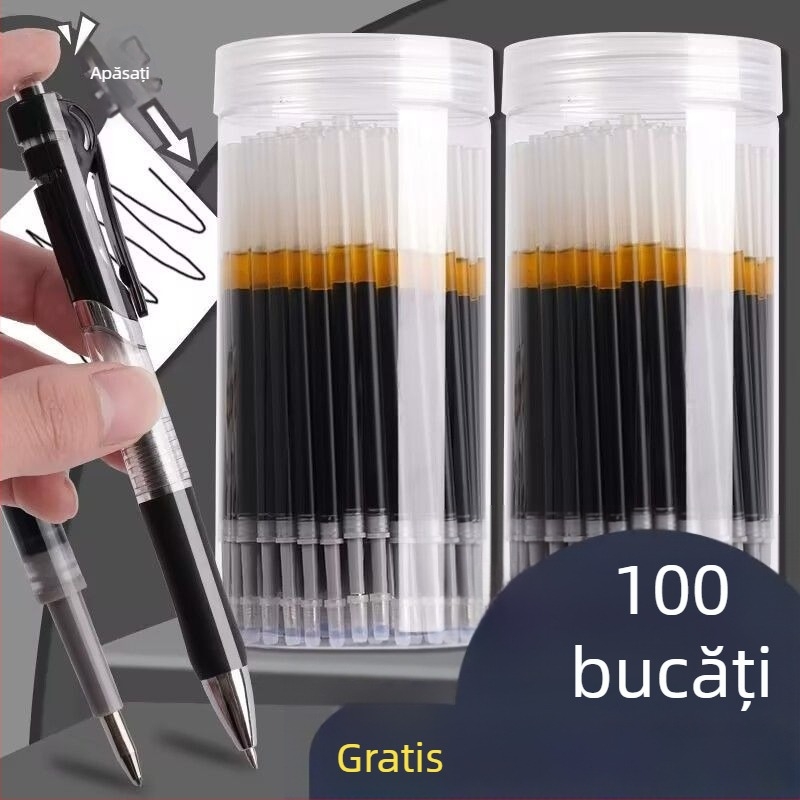 Refil gel negru 0,5 mm pentru stilou, vârf de bilă, capacitate mare