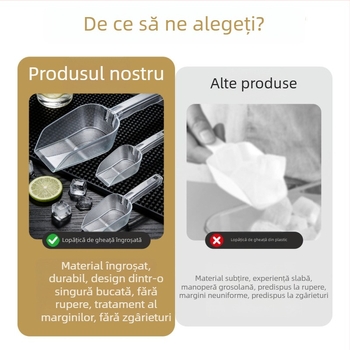 Lingură de plastic PC pentru gheață, lingură pentru orez și cereale, lingură mare, transparentă pentru popcorn, bucătărie și catering