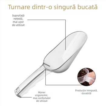 Lingură de plastic PC pentru gheață, lingură pentru orez și cereale, lingură mare, transparentă pentru popcorn, bucătărie și catering