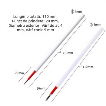 Reîncărcător pentru pix roșu 0,5 mm, vârf tip glonț, tip apăsat, scriere lină, uscare rapidă, pentru birou