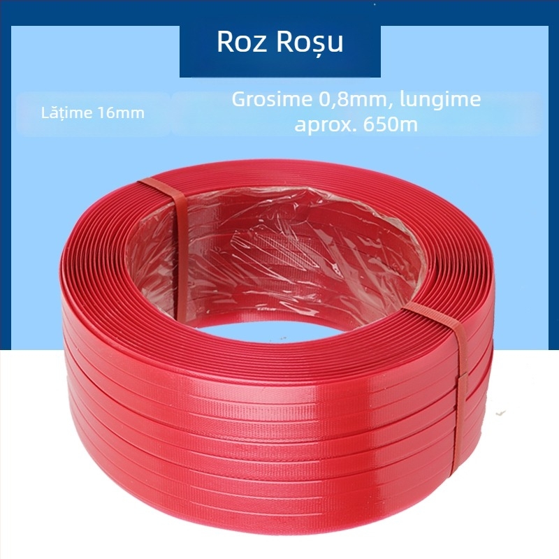 Bandă de ambalare din nylon, împletită, 650 m pe rolă, 10 kg pe rolă, rezistență la tracțiune 246 kg, mai multe culori