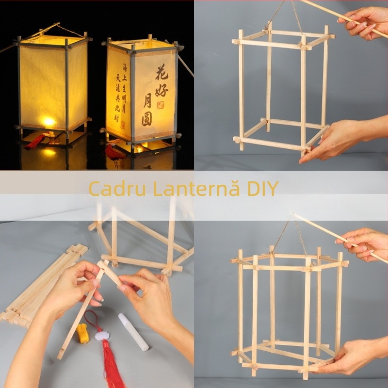 Kit DIY de materiale pentru felinare tradiționale cu îmbinări mortise și tenon – felinar pătrat pentru copii și elevi