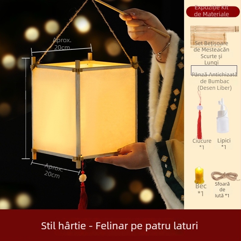 Kit DIY de materiale pentru felinare tradiționale cu îmbinări mortise și tenon – felinar pătrat pentru copii și elevi