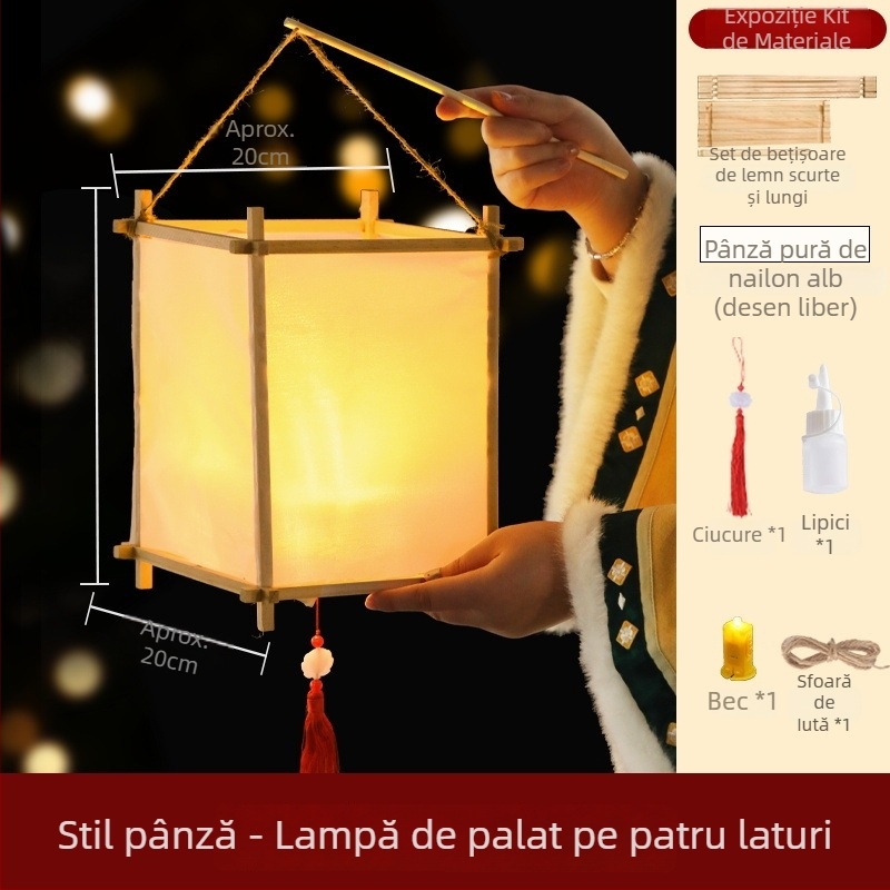 Kit DIY de materiale pentru felinare tradiționale cu îmbinări mortise și tenon – felinar pătrat pentru copii și elevi
