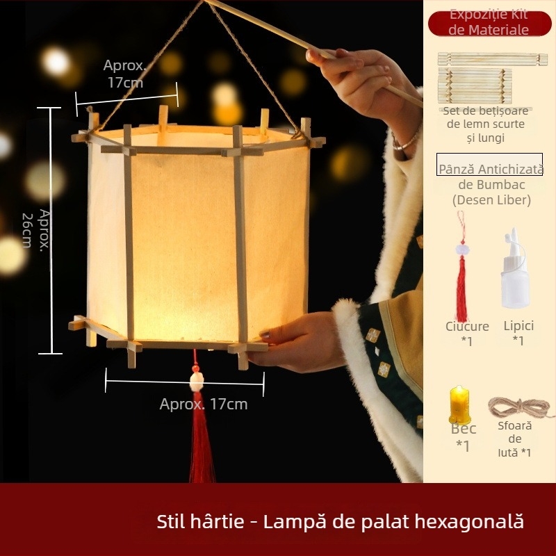 Kit DIY de materiale pentru felinare tradiționale cu îmbinări mortise și tenon – felinar pătrat pentru copii și elevi