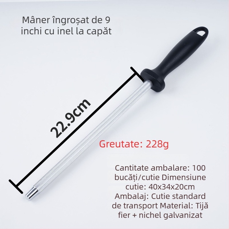 Bară de ascuțit manuală cu mâner în formă de inel, duritate înaltă, instrument profesional cu granulație diamantată pentru ascuțirea cuțitelor, portabil