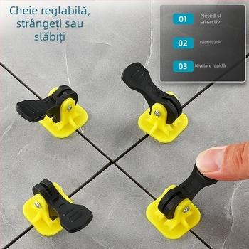Nivelator de plăci cu acțiune de presare pentru montajul plăcilor, nivelator încrucișat și instrument de poziționare a plăcilor