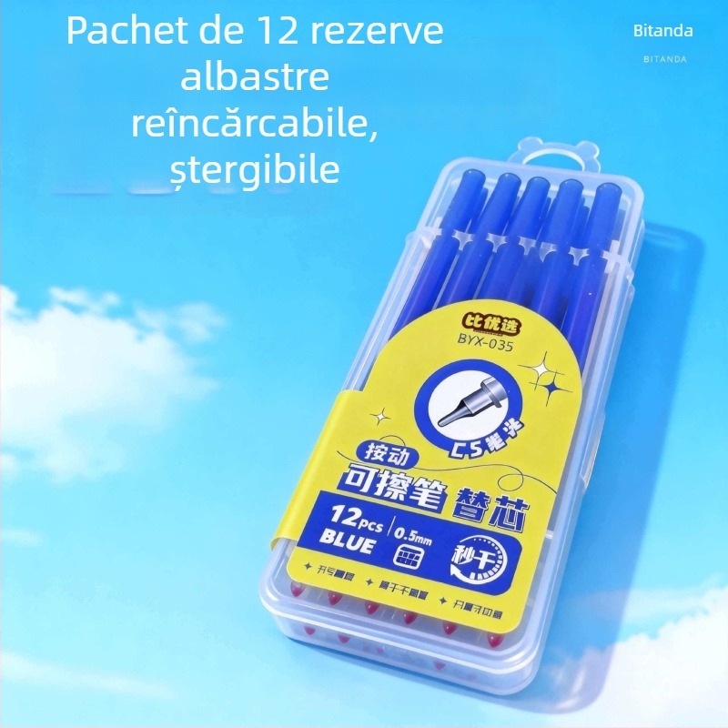 Refil gel albastru șters, 12 bucăți în cutie