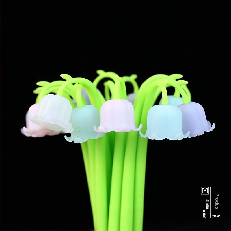 Pixuri gel cu design Lily of the Valley pentru elevi, colorate, 0,5 mm, ștersibile