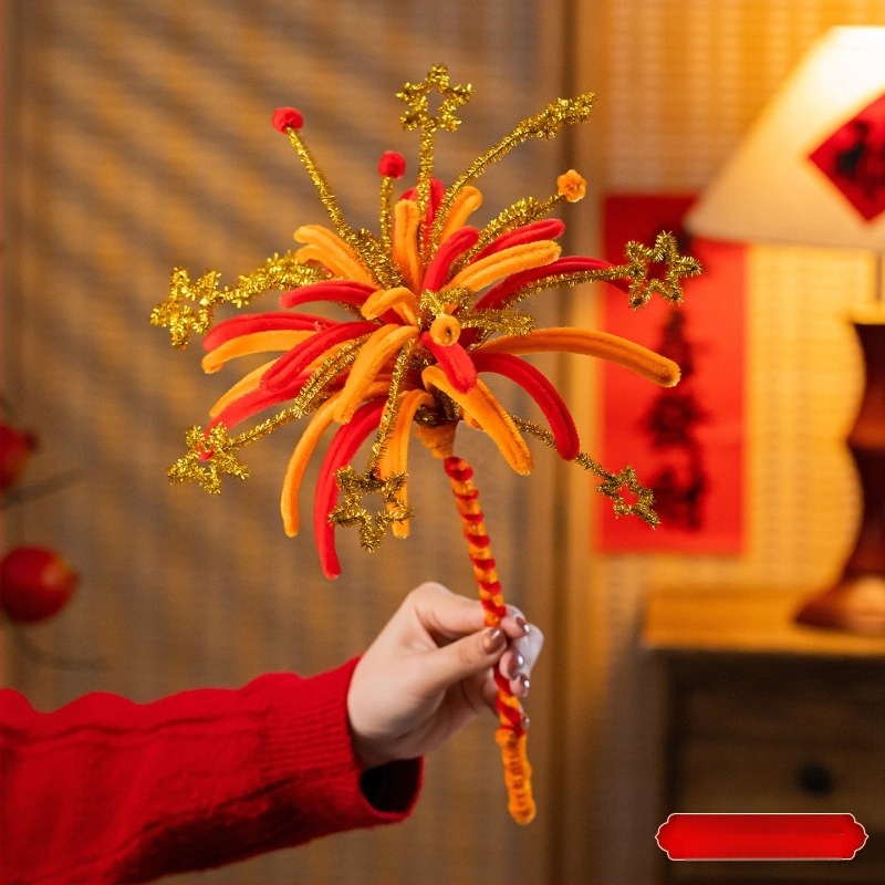 Bețișoare luminoase, lucrate manual, decor DIY de Anul Nou, buchete ornamentale luminoase pentru copii