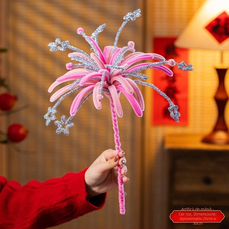 Bețișoare luminoase, lucrate manual, decor DIY de Anul Nou, buchete ornamentale luminoase pentru copii