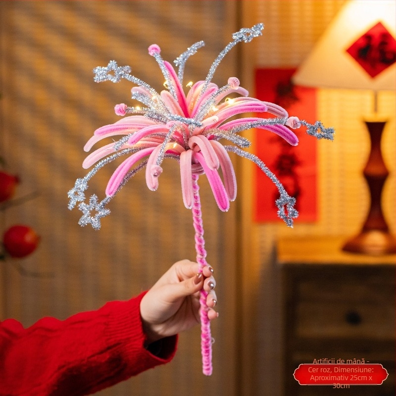 Bețișoare luminoase, lucrate manual, decor DIY de Anul Nou, buchete ornamentale luminoase pentru copii