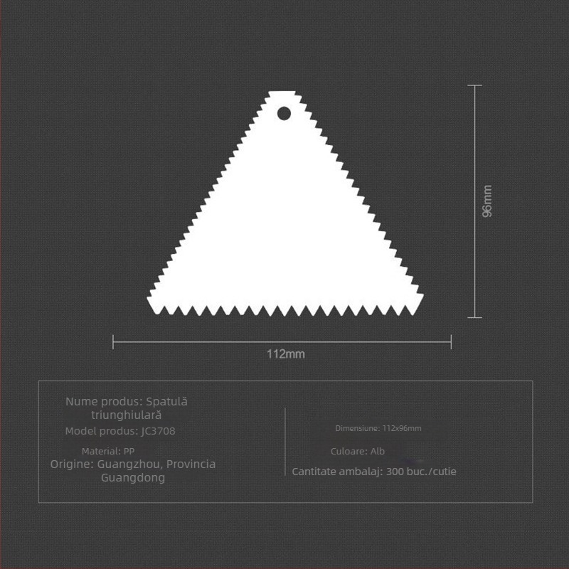 Plastic PP de calitate alimentară – mare, mediu și mic; tăietor semicircular trapezoidal și lamă de răzuire pentru tort și cremă