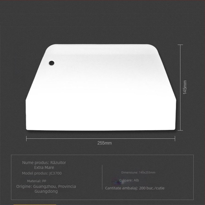 Plastic PP de calitate alimentară – mare, mediu și mic; tăietor semicircular trapezoidal și lamă de răzuire pentru tort și cremă