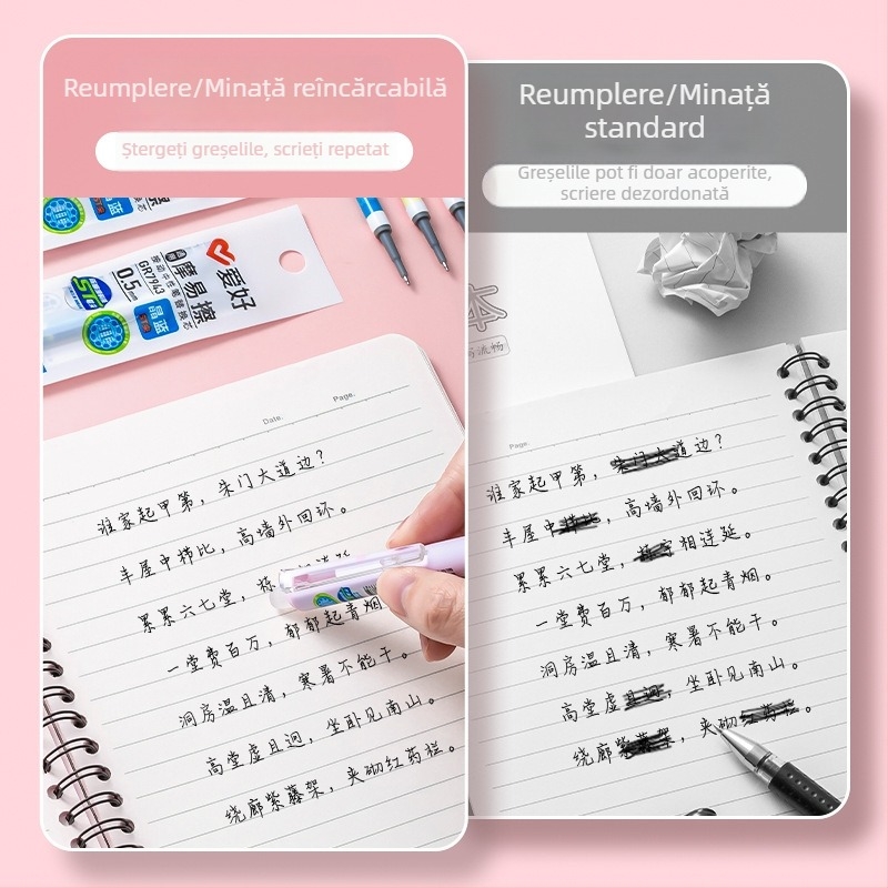Colecție de rezerve pentru pixuri ștergătoare Hobbies — modele variate pentru scriere și birou, modele 7546, 7548, 7913, 7926, 7943, 7950, 7970