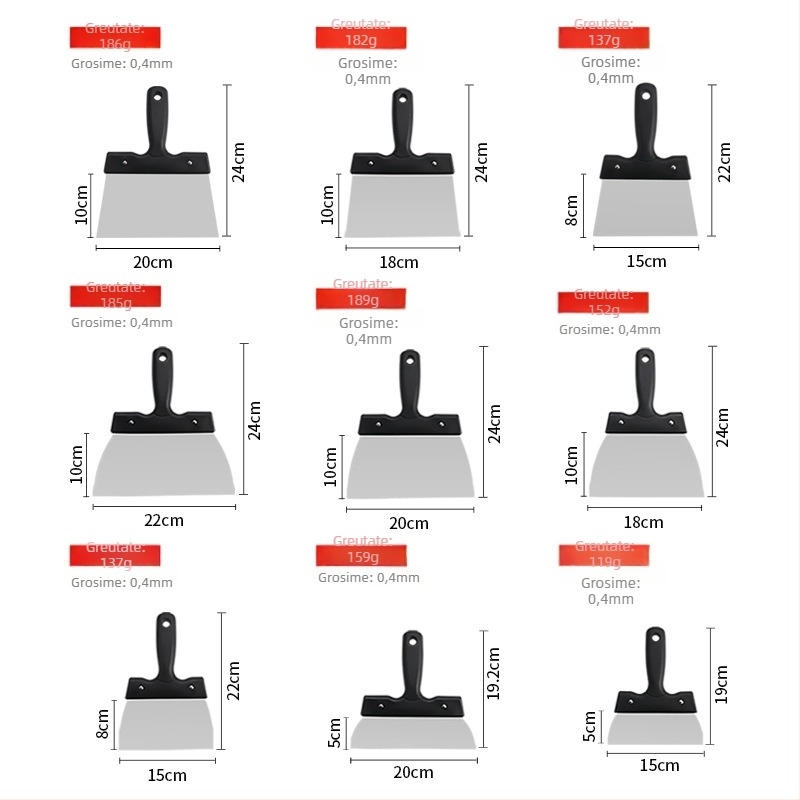 Spatula pentru temperarea ciocolatei, cuțit pentru aluat din oțel inoxidabil, raclă pentru făină, spatulă pentru cremă, unealtă de patiserie