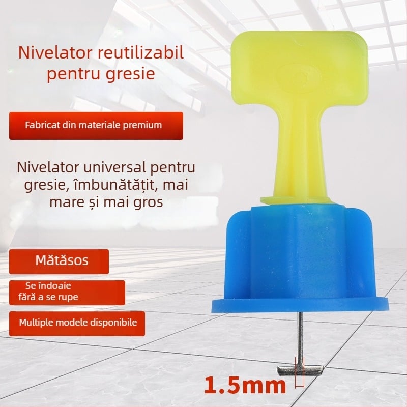 Instrument de nivelare a plăcilor, mai mare și mai gros, dispozitiv reglabil de fixare, instrument universal de nivelare pentru pereți și podea, clipsuri cruciforme de poziționare