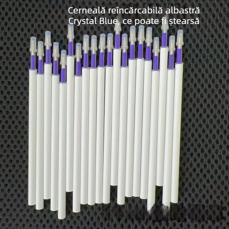 Refill 11 cm pentru scriere cu șters prin frecare, cerneală albastră 0,5 mm, pentru pixuri gel