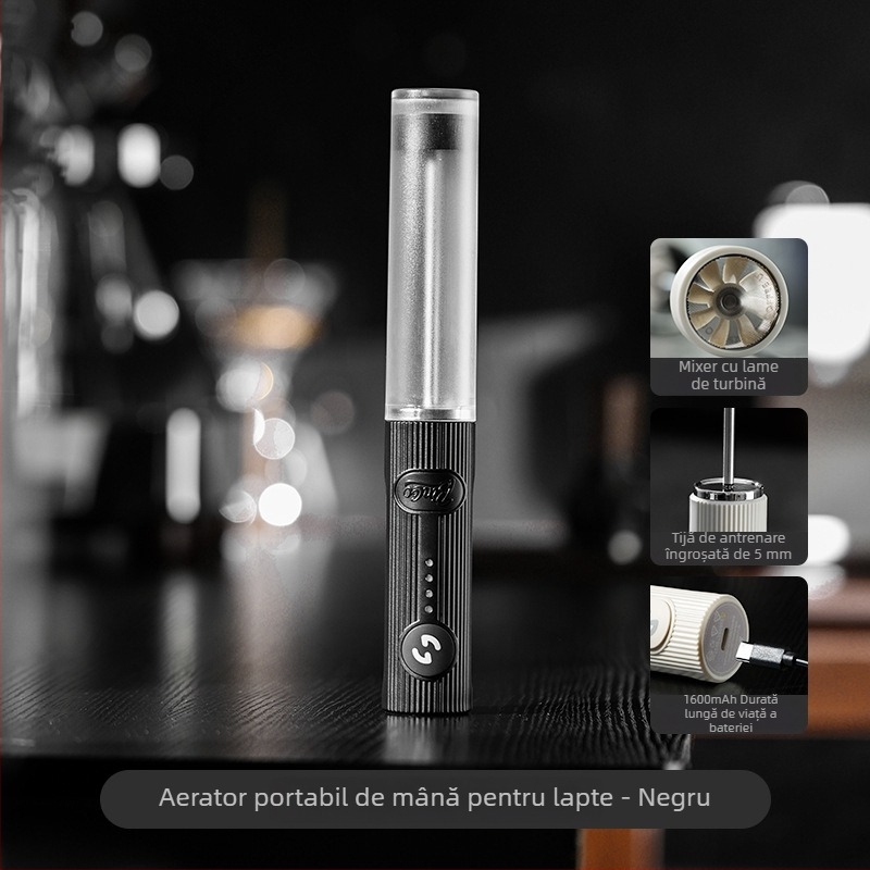 Bincoo Spumator electric pentru cafea și lapte cu bețișor de amestecare