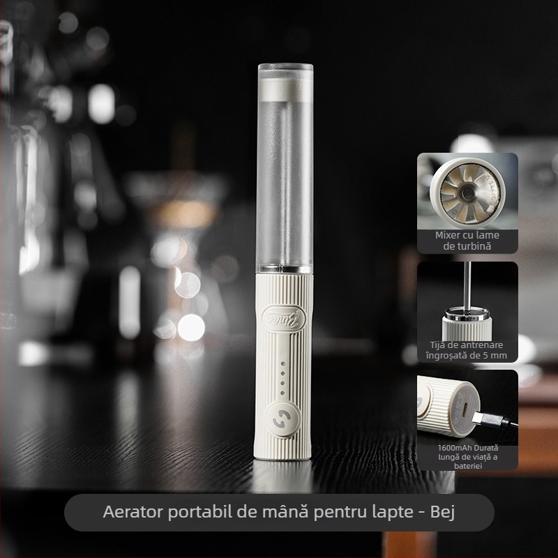 Bincoo Spumator electric pentru cafea și lapte cu bețișor de amestecare