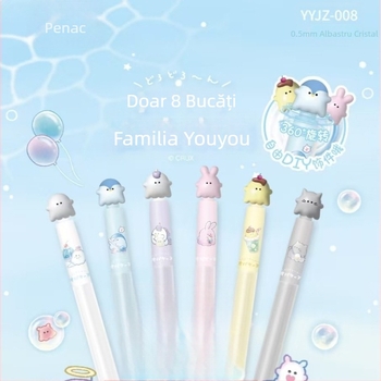 Painik YYJZ-008 Pix ștergător cu mecanism rotativ, rezistent la apă, uscare rapidă, rezistent la lumină, albastru cristal, 0.5 mm