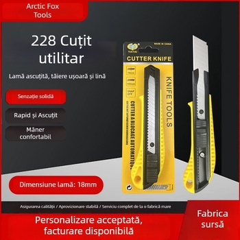 Cuțit utilitar cu dinți fini, mare, anti-alunecare, lamă neagră pentru tapet, unealtă ultra-ascuțită