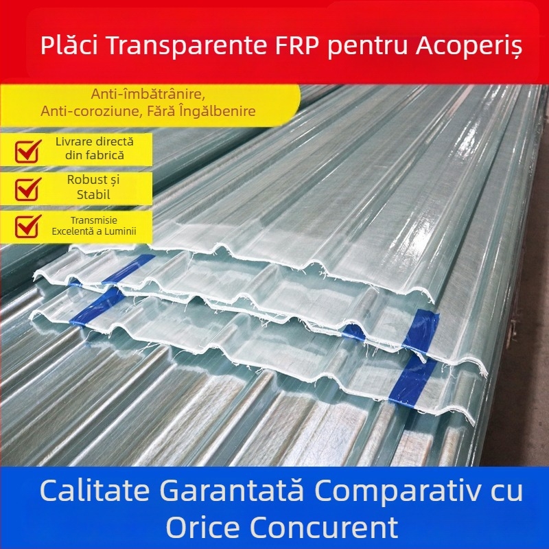 Țiglă de acoperiș FRP din fibră de sticlă, transparentă, pentru acoperișuri din plastic, anticoroziune, 840, țiglă metalică transparentă colorată