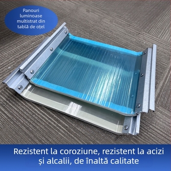 Panou de plafon din oțel colorat cu sticlă dublă, ignifug, rezistent la temperaturi ridicate și la acid, transparență înaltă