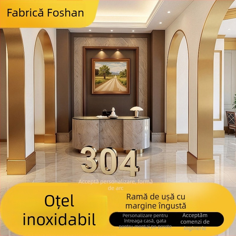 Cadrul de ușă pentru lift din oțel inoxidabil 304, cu margine decorativă