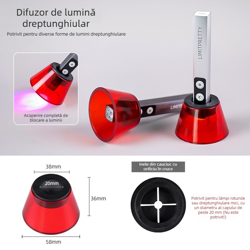 Lampă de unghii portabilă cu scut de lumină și protecție pentru ochi împotriva luminii albastre