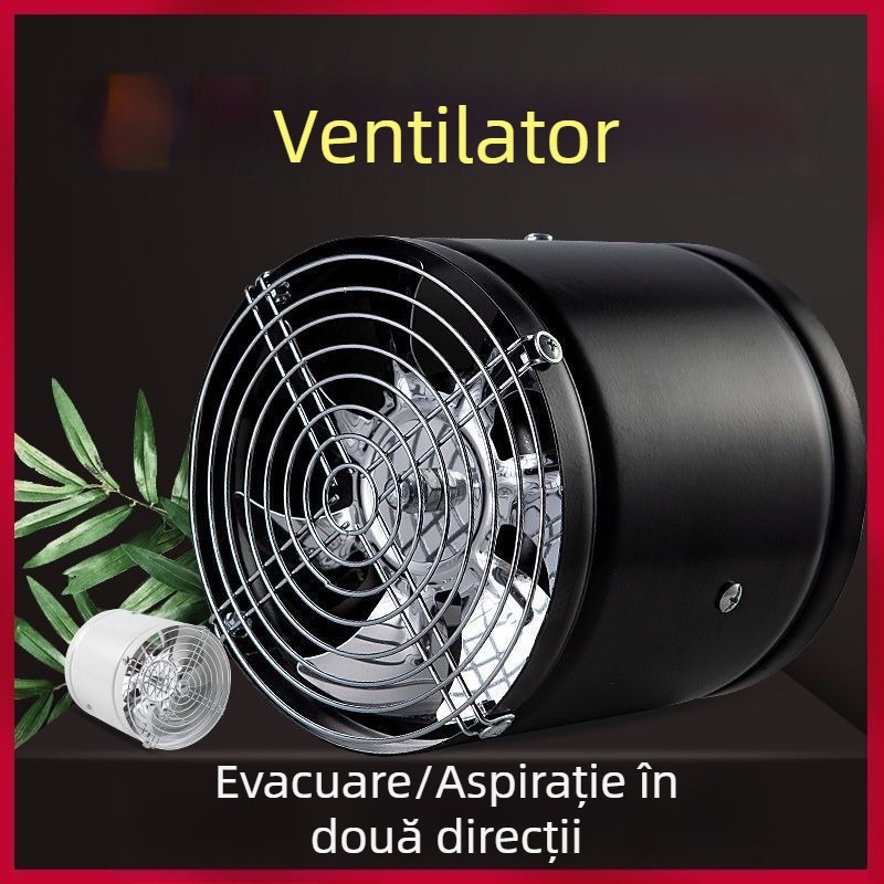 Ventilator de evacuare pentru bucătărie, montaj fără instalare, tip fereastră, putere industrială, ventilație baie