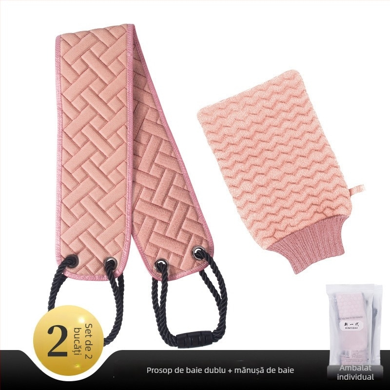 Prosop exfoliant pentru baie pentru bărbați și perie pentru spate, bandă lungă cu granulație grosieră pentru uz casnic