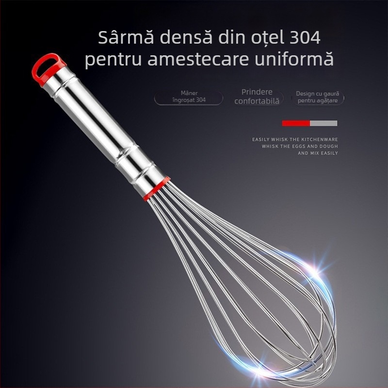 Bețișor de amestec manual din oțel inoxidabil 304, mini tel pentru ouă și smântână