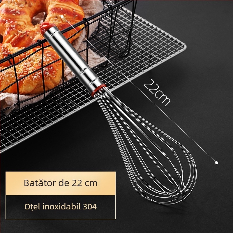 Bețișor de amestec manual din oțel inoxidabil 304, mini tel pentru ouă și smântână