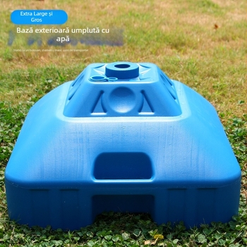 Umbrelă de soare pentru exterior, mare, cu bază umplută cu apă și suport din plastic