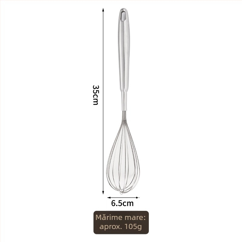Tel de ouă din oțel inoxidabil 304, mâner din rosewood – unelte manuale pentru amestec în bucătărie