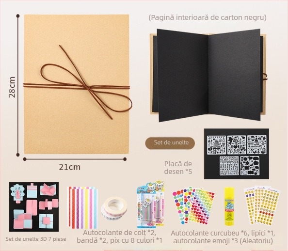 Album foto DIY în stil acordeon cu pagini autoadezive — cadou handmade pentru cupluri, Ziua Îndrăgostiților și colegi