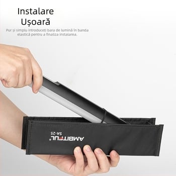 Ambitful A2 Lampă cu tijă, grilă pentru controlul luminii, difuzor foto portabil, montaj rapid, compatibil Godox Nanguang 6C