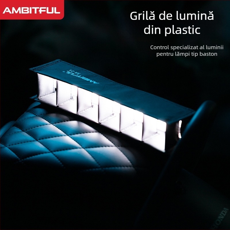 Ambitful A2 Lampă cu tijă, grilă pentru controlul luminii, difuzor foto portabil, montaj rapid, compatibil Godox Nanguang 6C