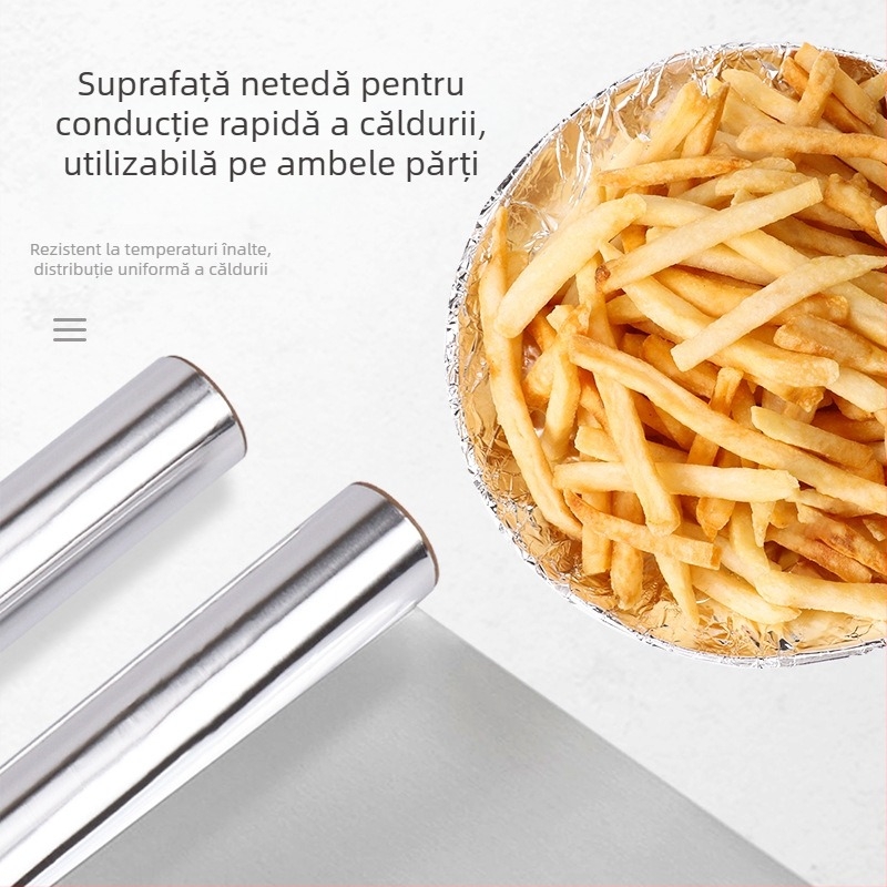 Klinley folie de aluminiu în cutie – uz casnic, grătar, coacere, tavă de copt, folie de aluminiu, hârtie pentru air fryer