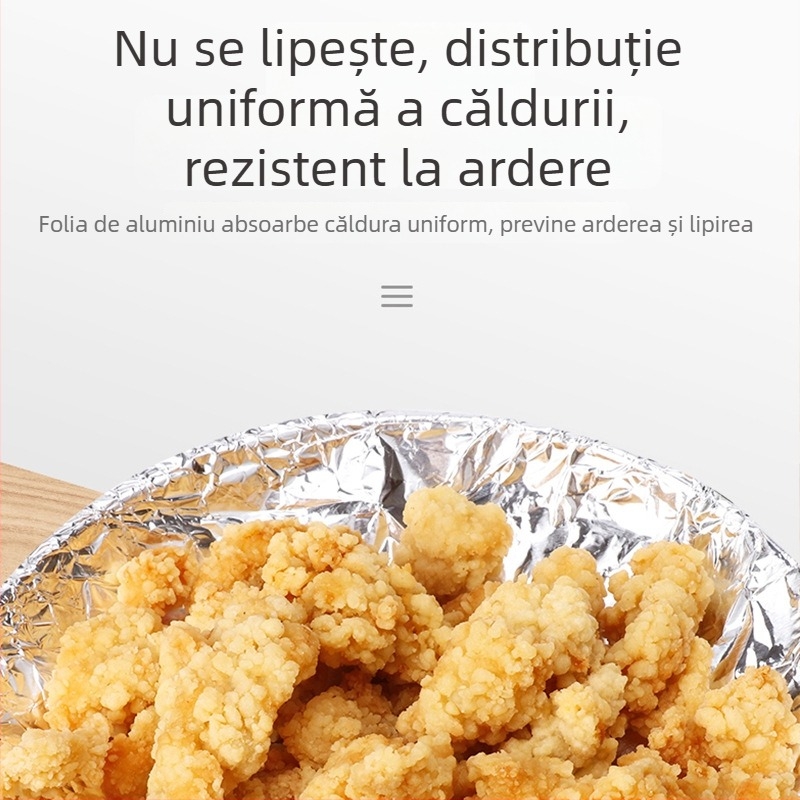 Klinley folie de aluminiu în cutie – uz casnic, grătar, coacere, tavă de copt, folie de aluminiu, hârtie pentru air fryer