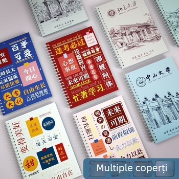Caiet spiral cu design elegant pentru studenți, jurnal de literatură și artă, format A5/B5, pagini mai groase