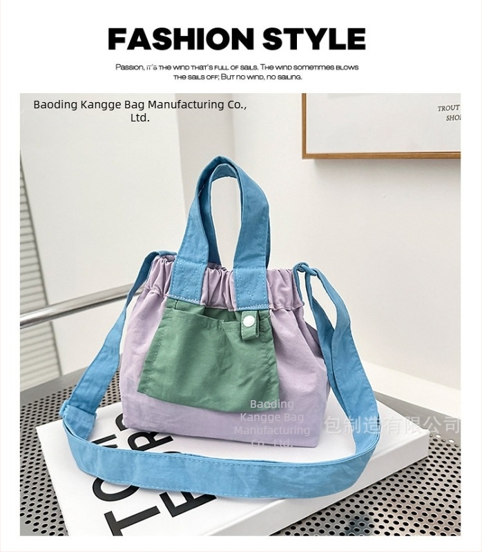 Toamnă 2025 Mini Geantă crossbody din nylon cu blocuri colorate pentru femei