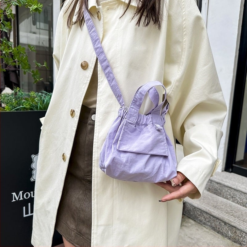 Toamnă 2025 Mini Geantă crossbody din nylon cu blocuri colorate pentru femei