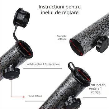 Umbrelă de plajă pentru exterior cu bază în sol, cu două picioare și inserție din oțel negru