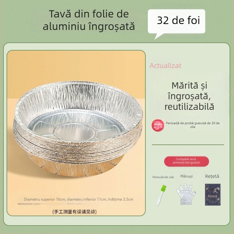 Tavă din folie de aluminiu pentru friteuza cu aer, cutie pentru copt cu hârtie siliconată care absoarbe uleiul, de calitate alimentară